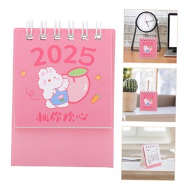 Operitacx 2025 Desk Calendar Office Calendar Mini Desk Calendar Home Calendar Cute Calendar Tiny Standing Calendar Small Desk Calendar 2024-2025 Desk Flip Calendar Kawaii Calendar Paper Pink