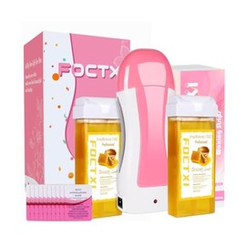 Roll On Waxing Kit for Sensitive Skin - Hair Removal with 2 Honey Soft Wax Cartridges and 100 Non-Woven Wax Strips, 10 Wipes