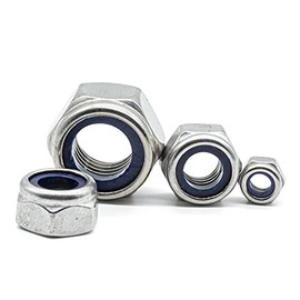 Hippo Hardware M4 (4mm) Nyloc Nuts Insert Nylon Lock Nuts Stainless Steel A2 Type T DIN985 (Pack of 50)