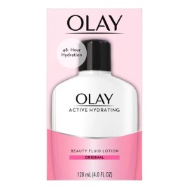 Olay Active Hydrating Beauty Fluid 120 ml | Loción Facial Hidratante Ligera que Suaviza, Nutre y Aporta Luminosidad, Fórmula Clásica que Hidrata Profundamente sin Dejar Grasa, Ideal para Uso Diario
