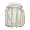 Deco 79 Glass Decorative Candle Lantern with Rope Handle, 8"
