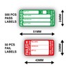 1000PCS Pass 24x51mm & 100PCS Fail 23x43mm Pat Testing Stickers