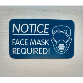FACE MASK REQUIRED Engraved Small Business Notice Sign | Office Plaque Shield