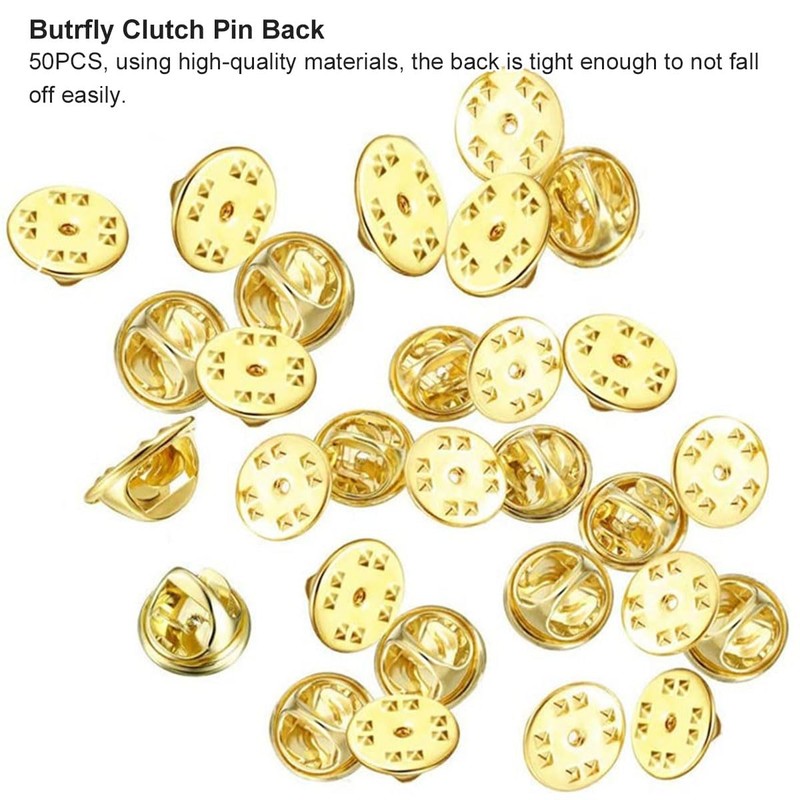 Butterfly Pin Backs, Clasps, Butterfly Clips Pin, Pack of 50