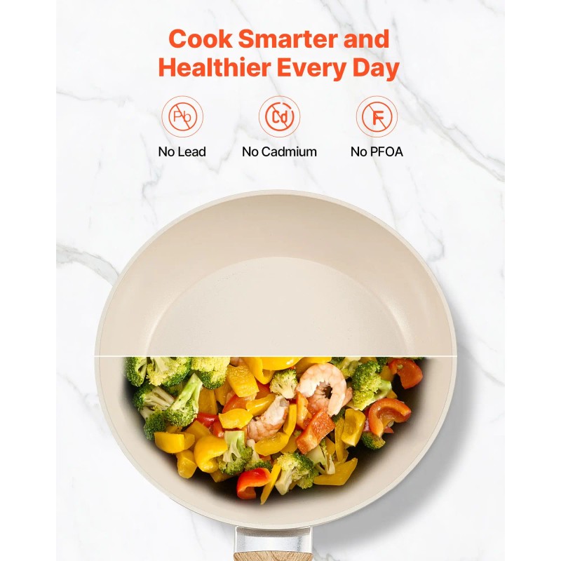 8\" 9.5\" 11\" Aluminum Egg Fry Pans 3 Piece Set