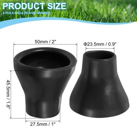 PATIKIL Golfball-Retriever Greifer, 8 Stück Golfball-Saugnapf-Greifer Gummi Puttergriff-Picker-Upper-Werkzeug für Golfer Putter-Schwung-Griff-Zubehör, Schwarz