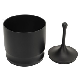 58mm Blind Shaker Espresso Coffee Powder Receiver Container, Coffee Dosing Rings Press, Aluminum Alloy Anti Flying Coffee Powder Picker, Coffee Making Supplies 58mm (Black 58mm)