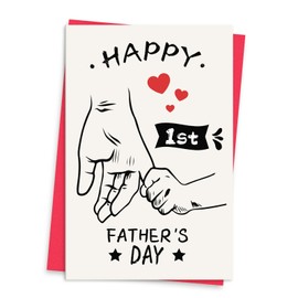 xiangqiankan Funny 1st Father's Day Card, First Fathers Day Card Gifts for New Dad, Cute New Dad Greeting Cards, Premium Quality