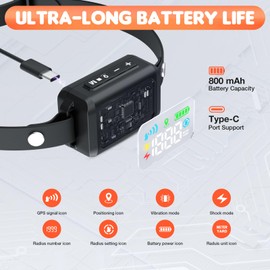 RUXAN GPS Electric Fence for Dogs, Wireless Dog Fence Outdoor Use, GPS Dog Collar Fence System 99-5997ft with Waterproof & Rechargeable Collar Receiver,Adjustable Warning Strength for Most of Dogs