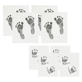 Baby Handprint and Footprint Kit, 8 Imprint Cards, Mess Free Ink Pad, Newborn Inkless Hand & Footprint Kit Gift, Imprint Cards Safe for Baby, Family Keepsake, Pet Paw