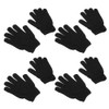 Guantes de Ducha Exfoliantes Negros de Poliéster, 4 Pares