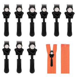 9 Pcs Black Fix Zip Puller Instant Zipper Puller Universal Instant Fix Zipper Repair Kit Zip Design Zippers Head Sewing Tools for Jacket Luggage Backpacks