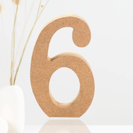 AOCEAN 4 Inch Wooden Numbers for Wall Decor Crafts - Unfinished Blank Pine Wood - Designable and Paintable - Ideal for Holiday & Home Decoration Party DIY Art Painting (6)