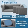 H.VERSAILTEX 4 Piece Stretch Chesterfield Couch Covers for 3 Cushion