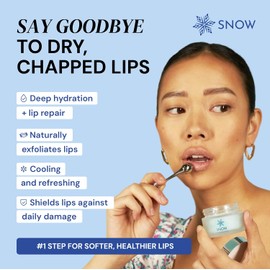SNOW- Exfoliante de azúcar para labios: exfoliante para labios para labios suaves y voluminosos: producto para el cuidado de los labios con Joj