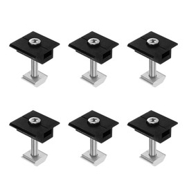 M METERXITY 6-Pack Solar Panel Mount Mid Clamps 30mm t Center Clips Corrosion-free Aluminum Anodized Solar Panel Center Clamp for Roof/Wall/Boat/RVs Solar Panel Mounting Brackets [Black]