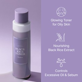 I'm From Miniature of Black Rice Toner for Oily Skin, Sebum Control Toner, Lightweight, Niacinamide, Panthenol, Fragrance Free, Korean Skin Care, 30ml, 1.01 fl.oz