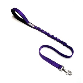 Dog Lead With Shock Absorbing Bungee Cord Training Walking Leash Soft Padded Handle (76" (1.9 Metres), Purple)