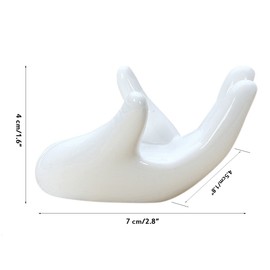 Set of 2 White Ceramic Handcrafted Hand Holder Support Stand For 6 Holes /12 Holes Zelda Ocarina