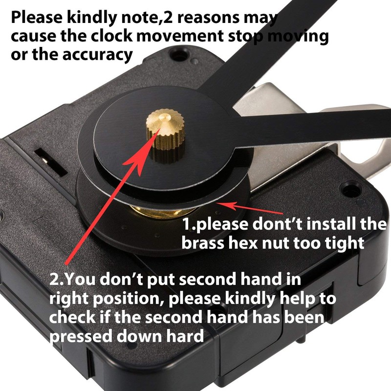 High Torque Clock Movement Replacement Mechanism with Clock Hands to