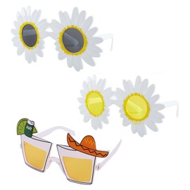 1 Piece Of Drink-Shaped Glasses And 2 Pieces Of Flower Glasses, Novel And Funny Glasses, Creative Glasses, Party Photo Props, Party Dress-Up Glasses, Interesting Sunglasses