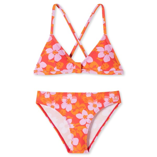 Schiesser Girls' Triangle Set, Swimsuit, Quick-Drying Bikini, Red_180942