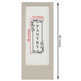 Imagnt Studio Vertical Pantry Decal/Sticker/Mural with Flower/Floral Pattern - Pantry Sign - Vinyl Wall Art Decal - Kitchen Door Décor (Permanent Glossy Vinyl, Royal Blue, 36x14 inches)