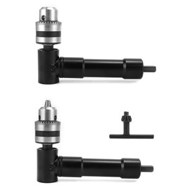 QWORK 90 Degree Right Angle Drill Attachment Adapter with 8mm Hex Compatibility for Power and Hand Drills