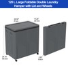 120 L Large 2 Section Laundry Hamper with Lid and