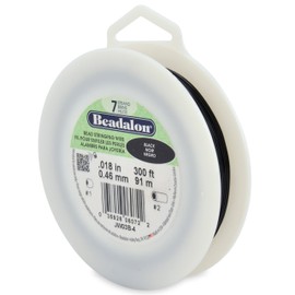 Beadalon - Alambre de 7 Hilos (0,46 mm), 91,4 m, Color Negro