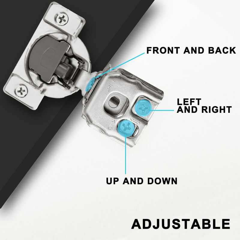 Redunest 1-1/4 Inch Overlay Soft Close Cabinet Hinges, 20 Pack