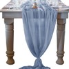 Socomi 10ft Dusty Blue Chiffon Table Runner 29x120 Inches Wedding