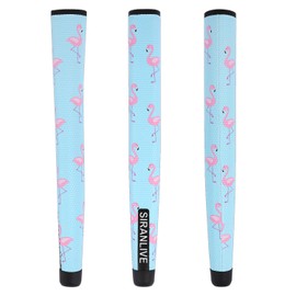 Golf Putter Grip Light Weight Breathable Leather with Flamingos Design Soft Leather Golf Grips