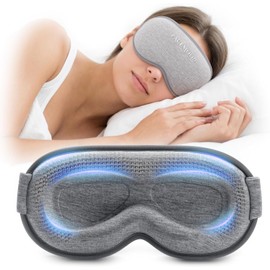 Weighted Blackout Sleep Mask for Women & Men, 3D Contoured Lash-Friendly Eye Mask for Sleeping, Zero Eye Pressure Light Blocking Blindfold, Travel Essential for Flights & Night Rest, Grey
