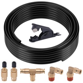 EilxMag Air Line Kit for Air Spring Bag Suspension with Fittings, 30 FT PA Hose Truck Airbag Line with 1/4 NPT DOT Air Fittings, Replacement Valve for Airbag Suspension in Semi Truck Trailer
