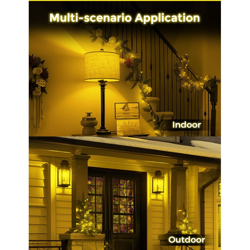 DORESshop Yellow Light Bulbs, Bug Lights for Outside, A19 Bug