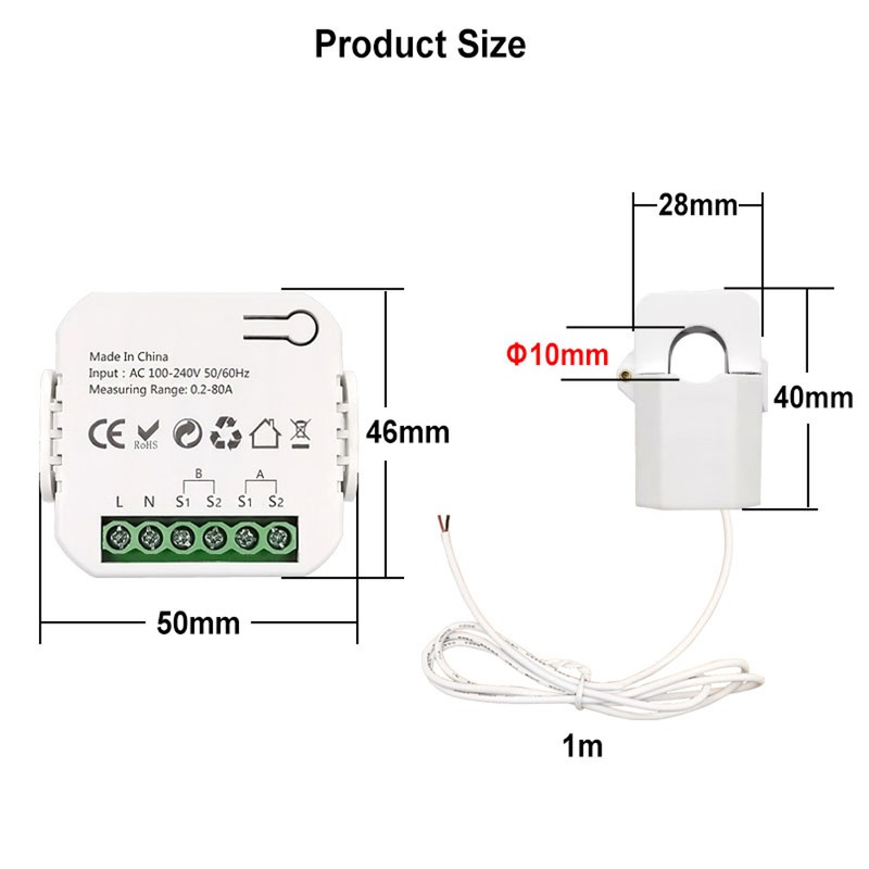 Tuya ZiGBee Intelligent Energy Meter Solar PV System Power Production