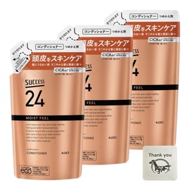 Success 24 Moist Feel Fruity Floral Scent Conditioner Refill 11.8 fl oz (320 ml) Set of 3 + Bonus Kunutonn Logo