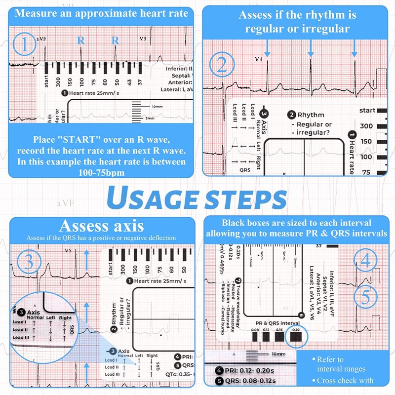 IKOPFLN ECG 7 Step Ruler for Ekg Device for Home,