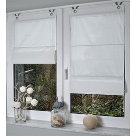 "Kessy" Roman Blinds - White - approx. 80 x 142cm