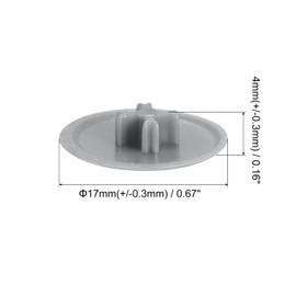 sourcing map Screw Cap Covers, 40pcs 17x4mm Plastic Screw Decoration Cover for Phillips Cam Fitting Nut Self-Tapping Screw, Dark Gray