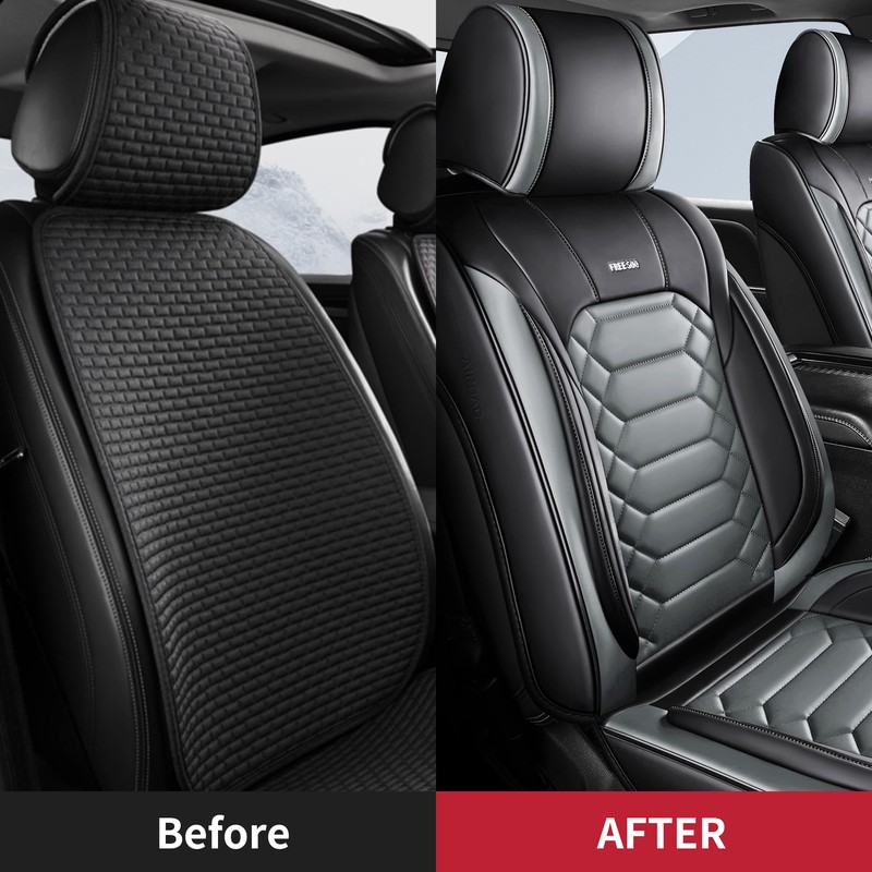 FREESOO 2014-2018 for Silverado 2 Front Seat Covers, Fit for