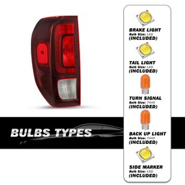 SOCKIR Tail Light Assembly w/Bulbs & LED DRL Fit 2017-2023 Honda Ridgeline OEM Rear Taillight Taillamp 33500-T6Z-A02 HO2801195 (Driver Left Side)