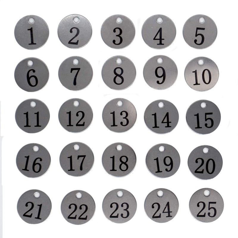 StayMax Stainless Steel Number Tags Key Tags with Key Rings