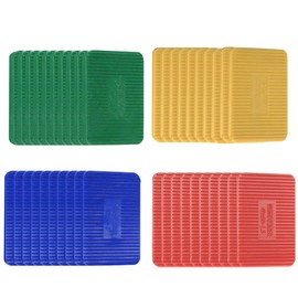 Pack of 40 Plastic Underlay Plates, 60 x 40 mm Spacers, Universal Plastic Spacers, for Laying Tiles, for Levelling Floors, etc., 1.5 mm/3 mm/5 mm/10 mm