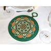 20 cm Ceramic Trivet with Cork Base and Cord for