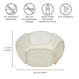 3 Sprouts Kids Ball Pit – Pop-Up Indoor Outdoor Ball Pits for Toddlers – Large Foldable Ballpit Pool - Active Play for Baby Babies Small Toddler Kid (Balls Not Included) (Terrazzo Beige)