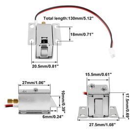 Bonsicoky DC 12V 0.43A Electromagnetic Solenoid Lock, Mini Slim Electric Door Latch for Cabinet Door Drawer
