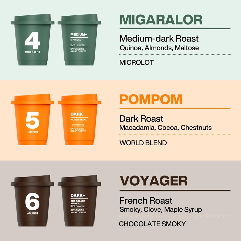 SATURNBIRD Coffee Instant Cold Brew - Medium, Dark Roast Variety