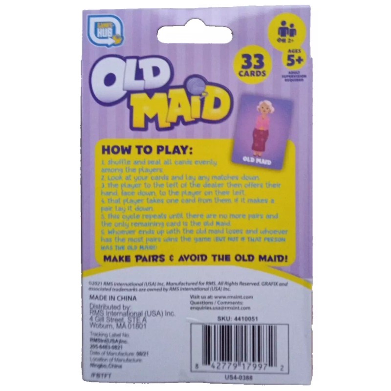 Games Hub Old Maid, Go Fish & Crazy Eights, New